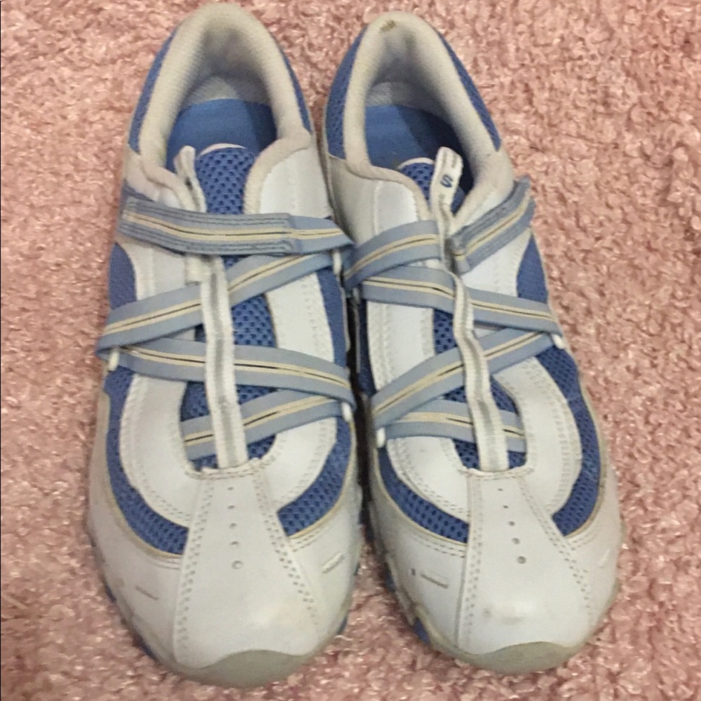 Skechers White & Blue Athletic shoes Size 10